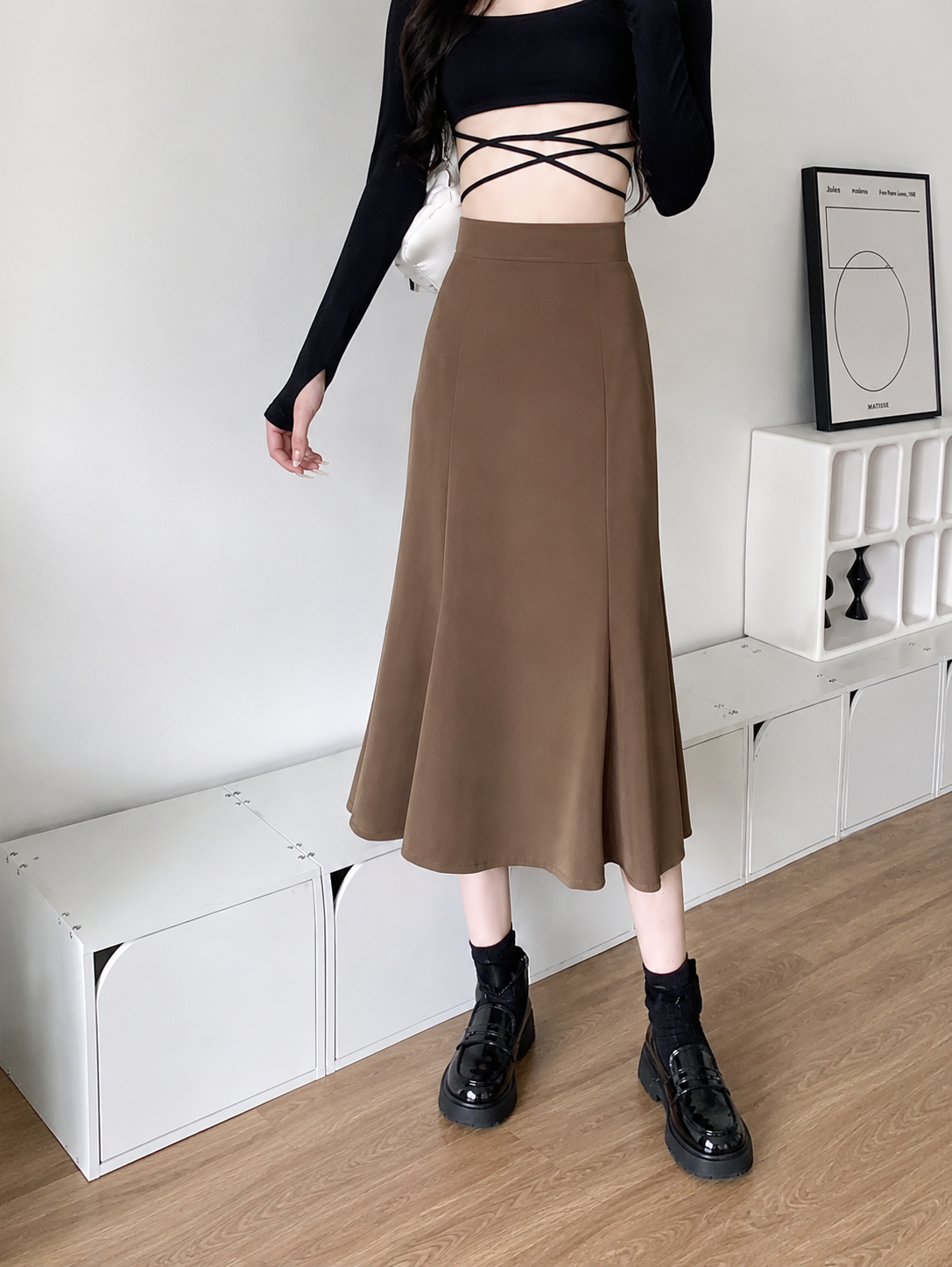 High-Waist Panel Mermaid Skirt