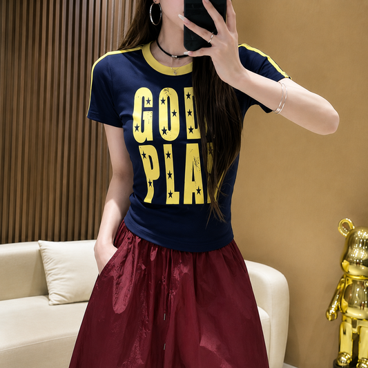 "GODS PLAN" Star-Graphic Ringer Baby Tee