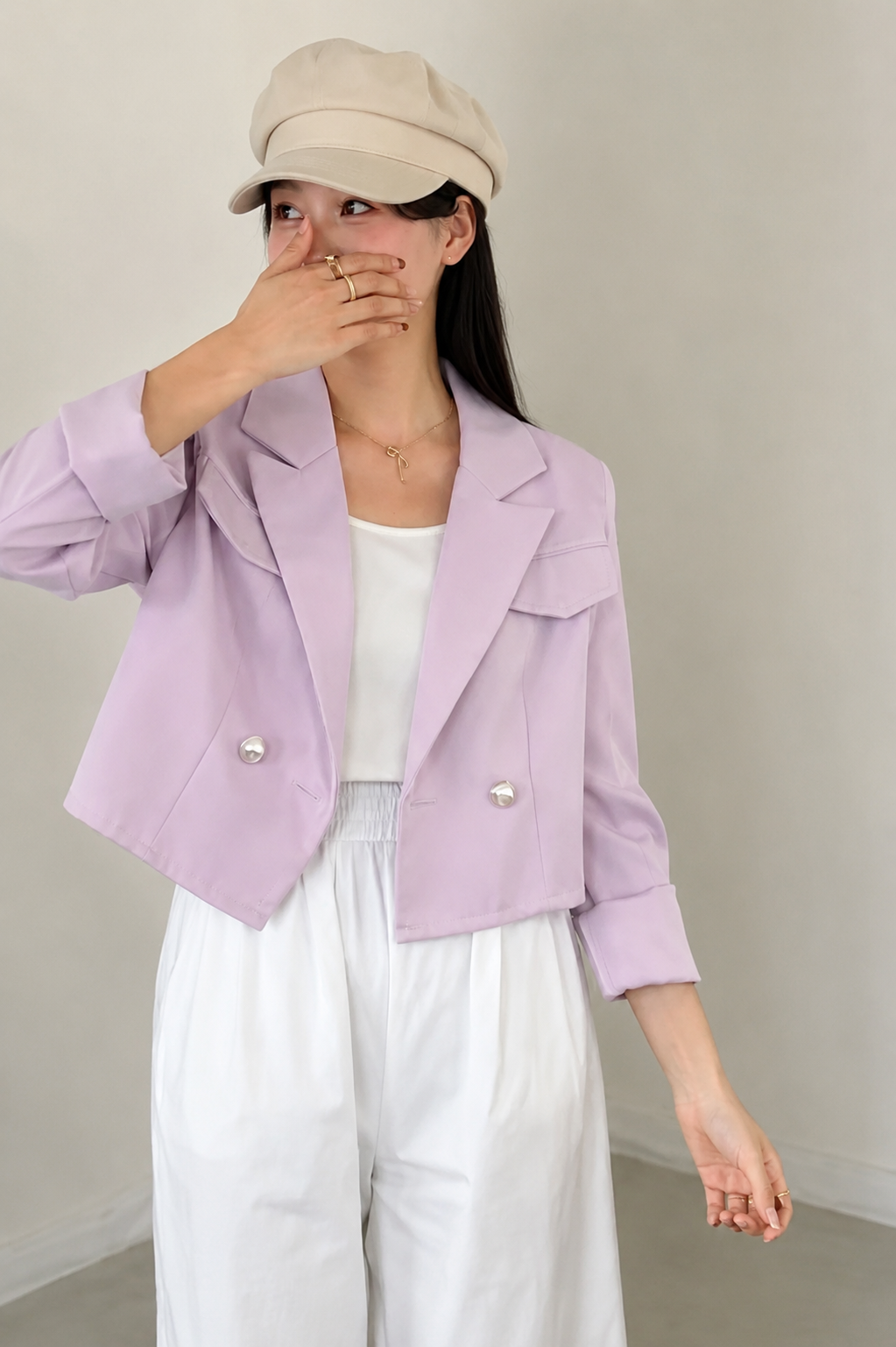 Cropped Utility Blazer Jacket