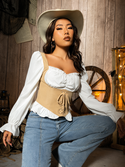 Renaissance Lace-Up Corset Milkmaid Top