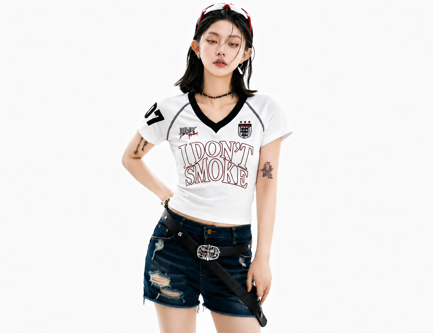 "I DON'T SMOKE" Sports Jersey Baby Tee