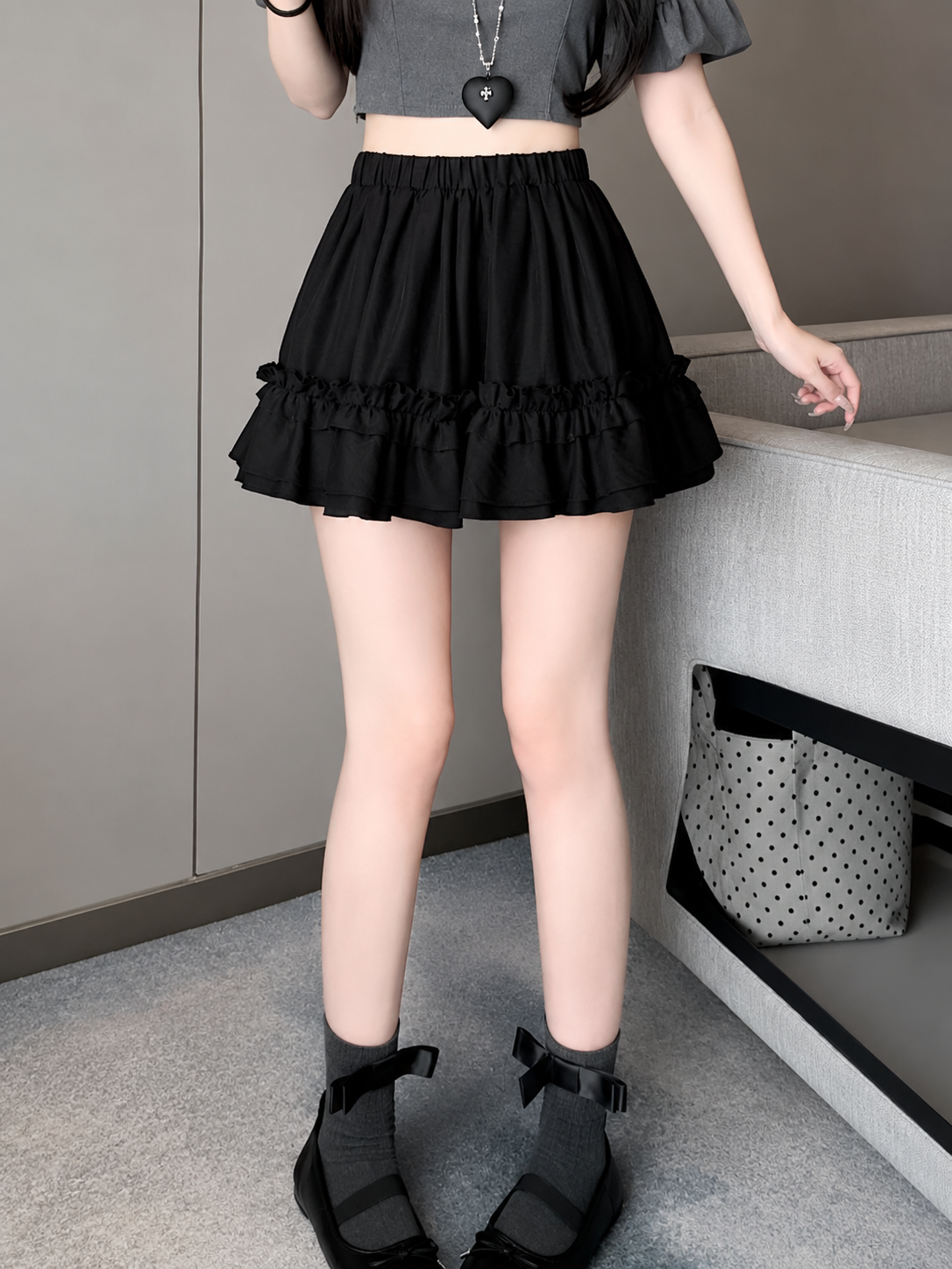 Tiered Ruffle Mini Skort