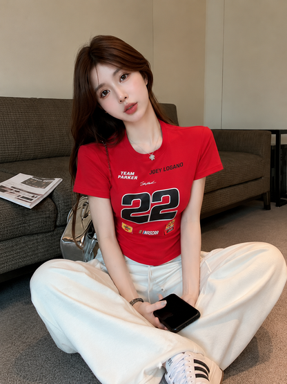 NASCAR Racing Graphic Padded Shoulder Baby Tee