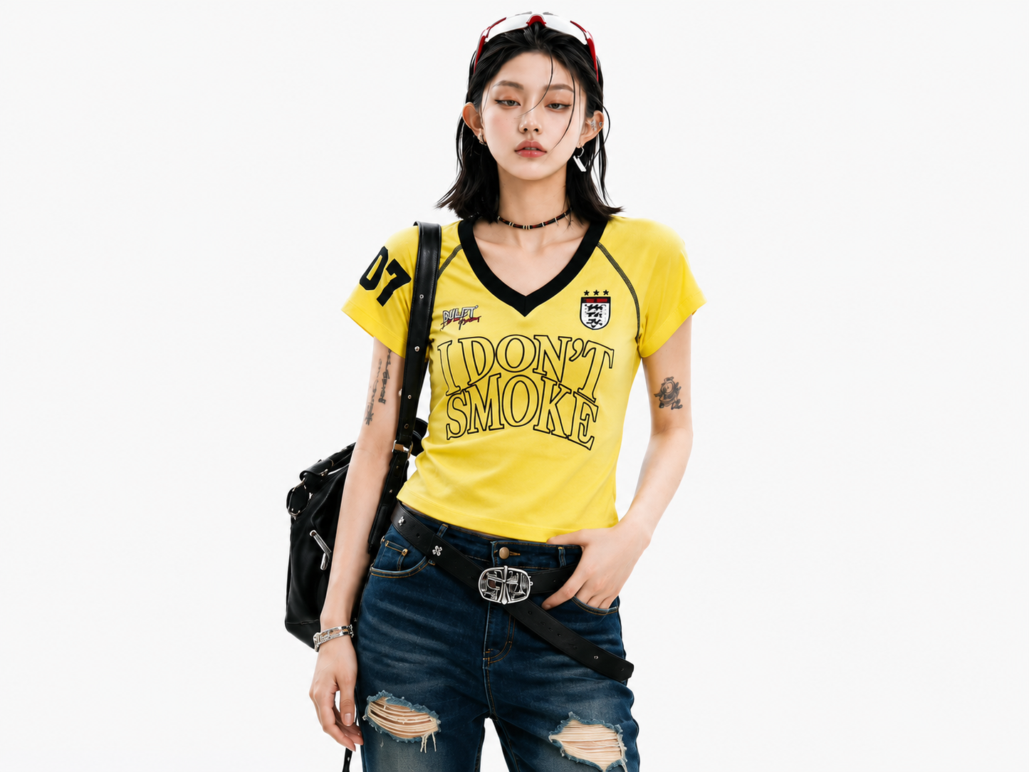 "I DON'T SMOKE" Sports Jersey Baby Tee