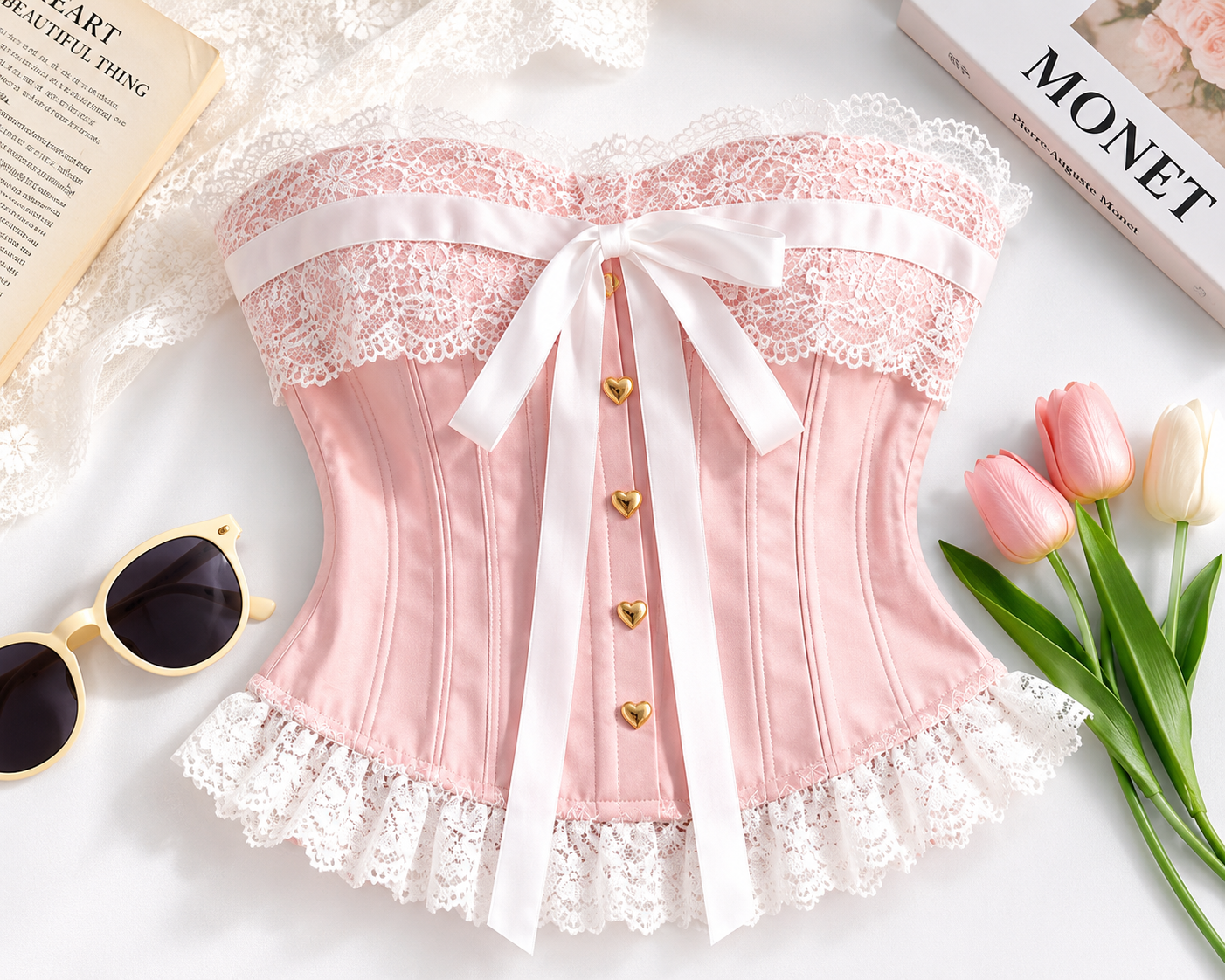 Butterfly Accent Lace Corset Top