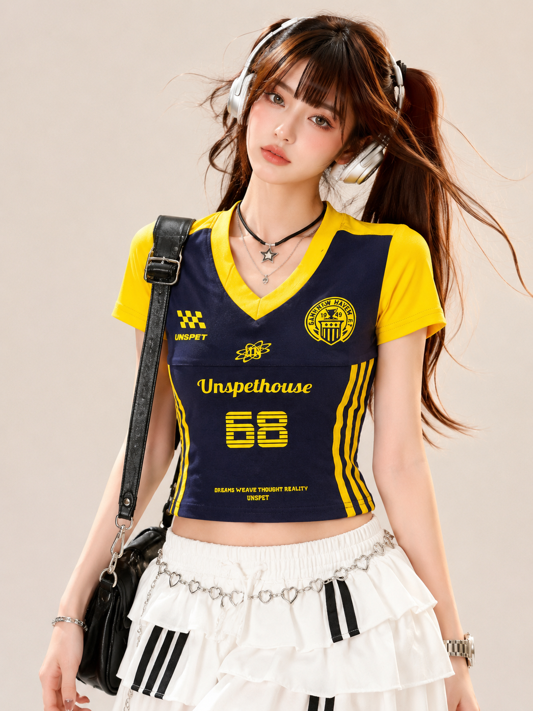 Color-Block Athletic Jersey Baby Tee