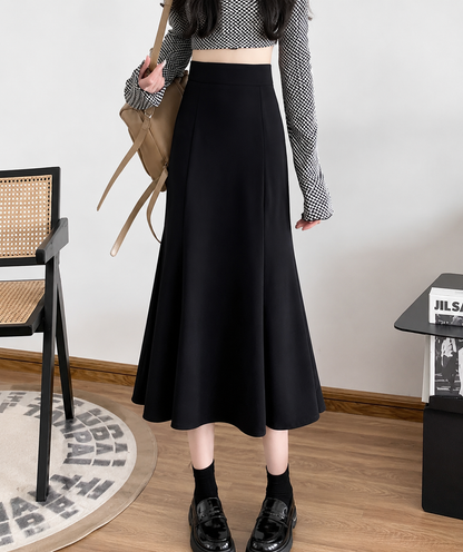 High-Waist Panel Mermaid Skirt
