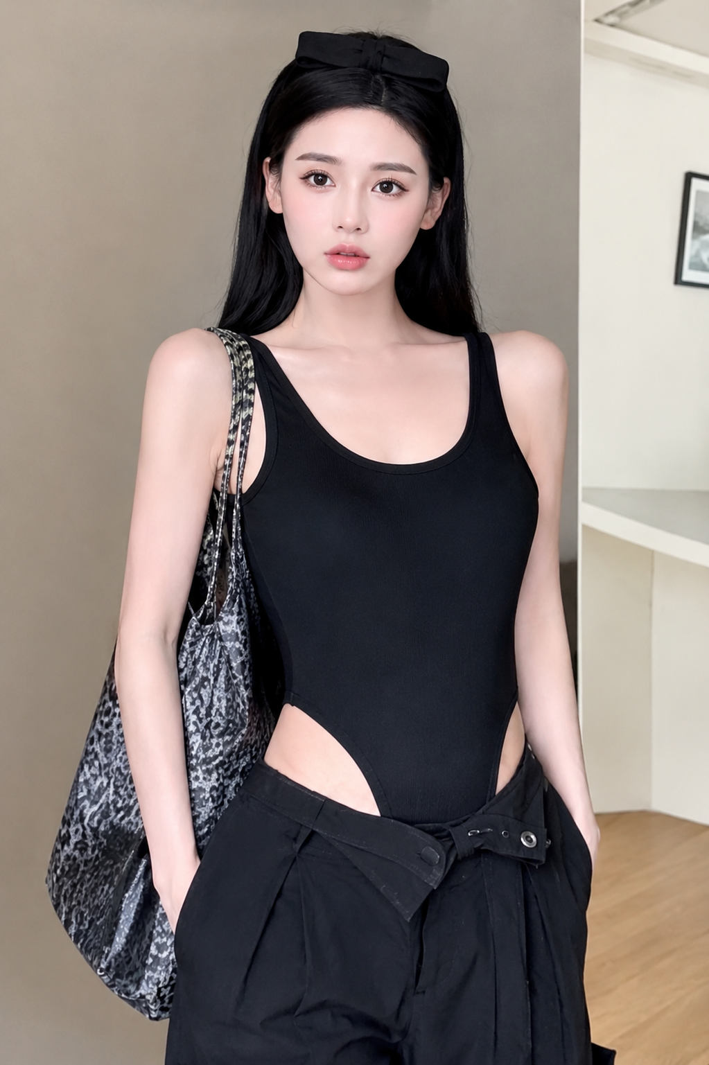 High-Cut Ribbed Scoop Back Padded Bodysuit