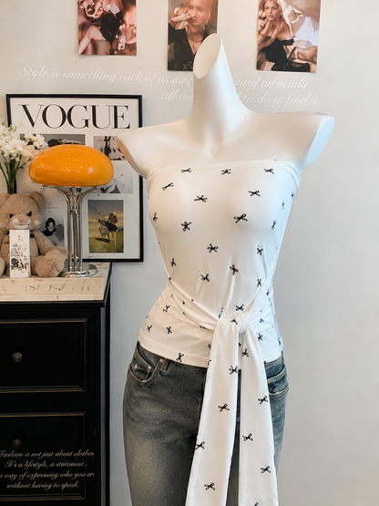 Mini Bow Tie-Waist Tube Top