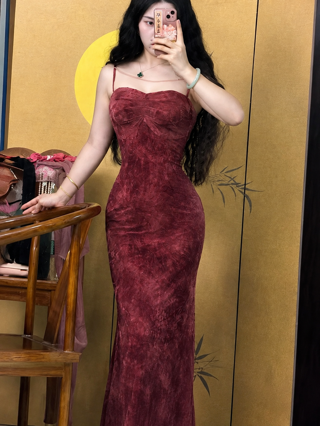 Velvet Bustier Ruched Mermaid Maxi Dress