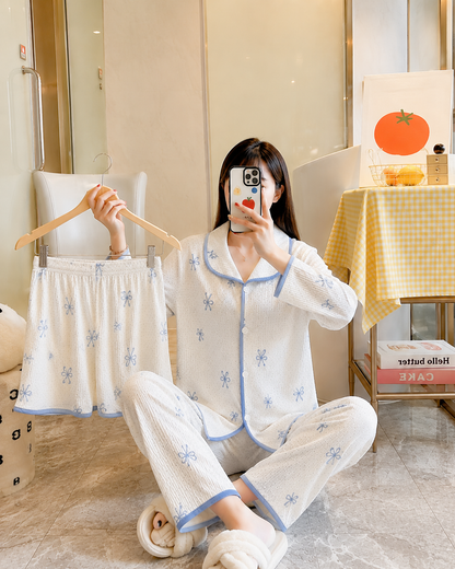 3-Piece All-Season Printed Lounge & Pajama Set