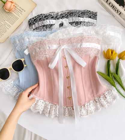 Butterfly Accent Lace Corset Top