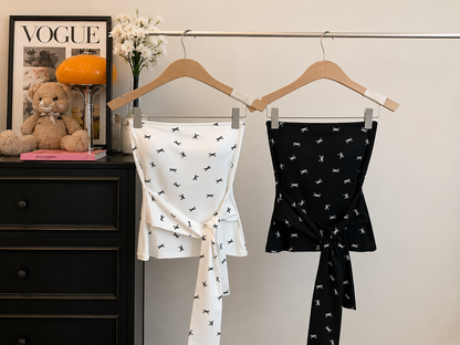 Mini Bow Tie-Waist Tube Top