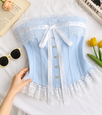 Butterfly Accent Lace Corset Top