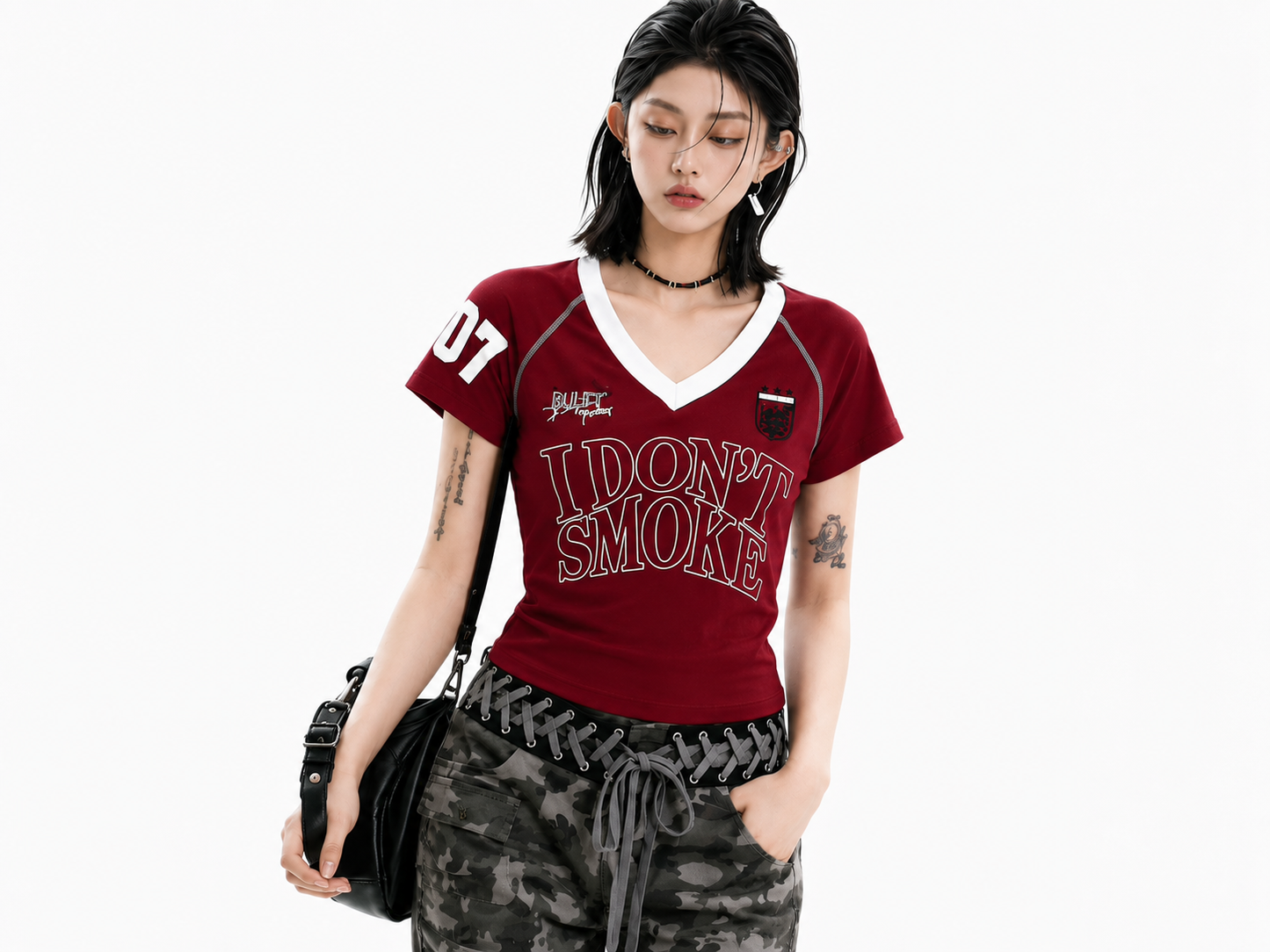 "I DON'T SMOKE" Sports Jersey Baby Tee