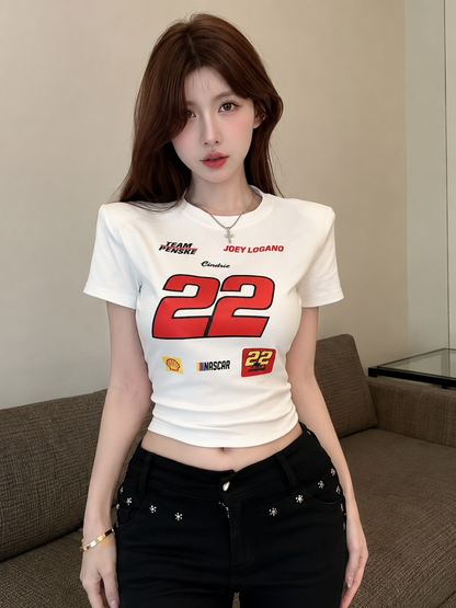 NASCAR Racing Graphic Padded Shoulder Baby Tee