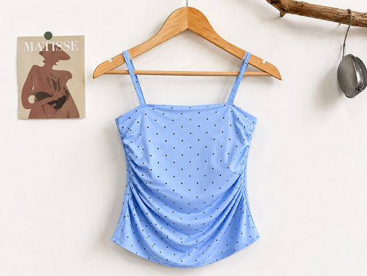 Ruched Polka Dot Cami Padded Top
