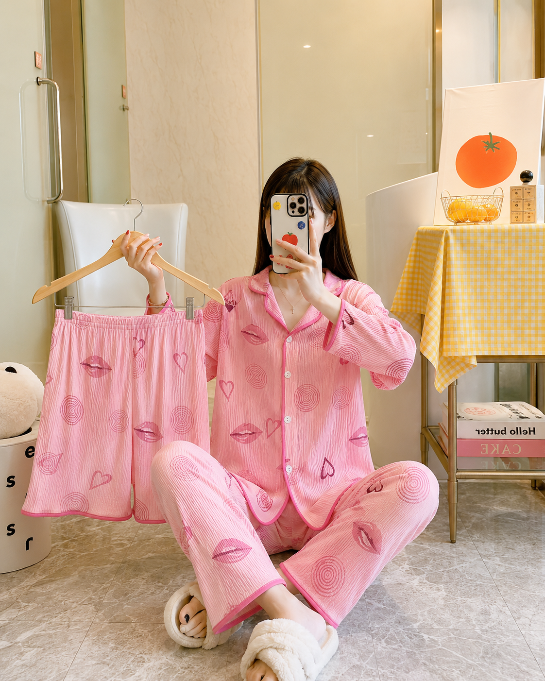 3-Piece All-Season Printed Lounge & Pajama Set