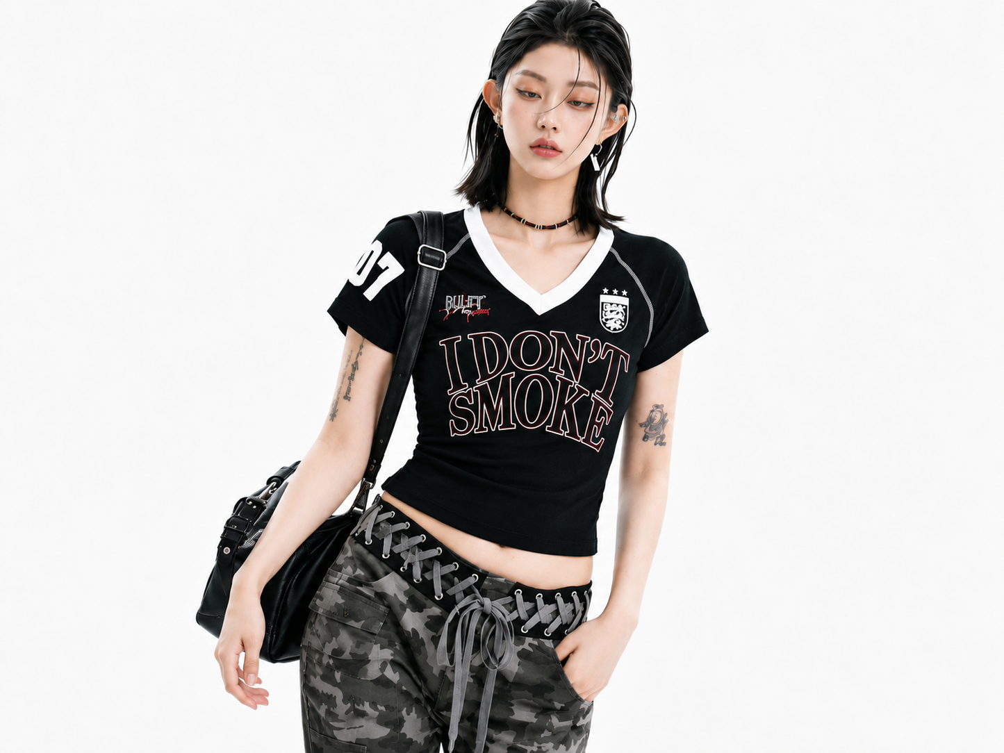 "I DON'T SMOKE" Sports Jersey Baby Tee