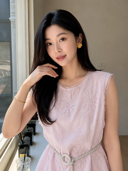 Embroidered Eyelet Top & Maxi Skirt Co-Ord Set