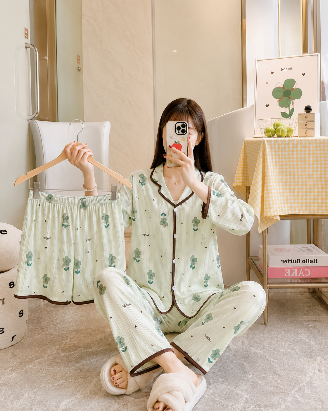 3-Piece All-Season Printed Lounge & Pajama Set