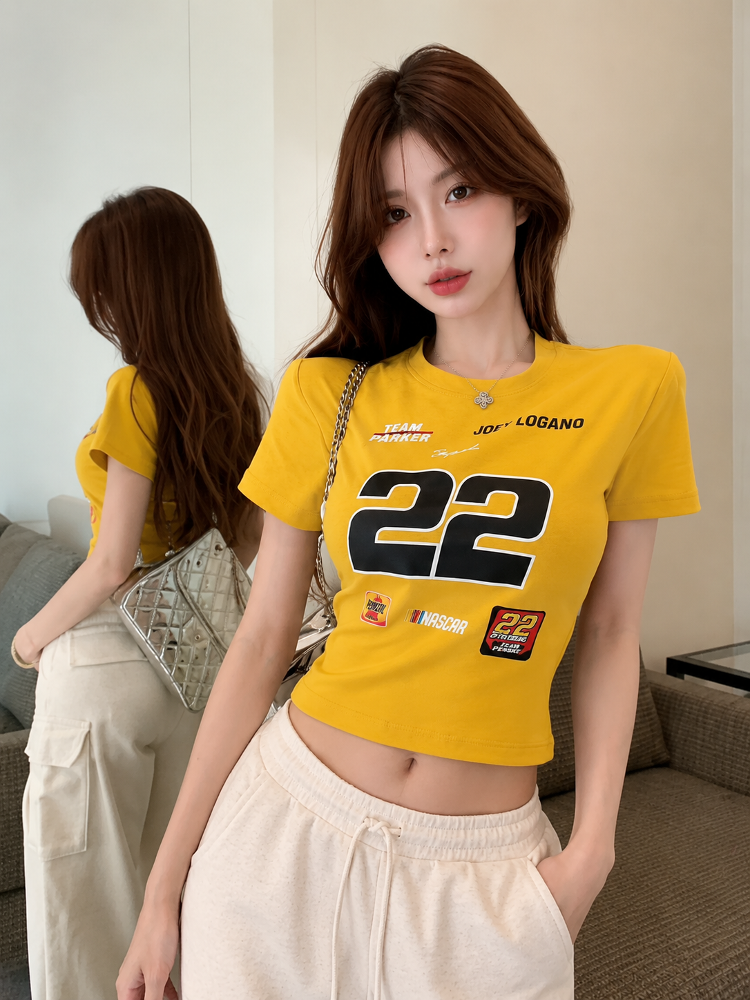 NASCAR Racing Graphic Padded Shoulder Baby Tee