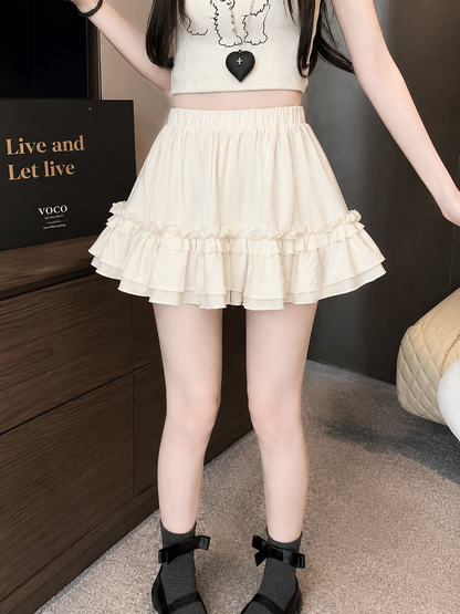 Tiered Ruffle Mini Skort