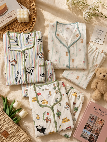 Cute Kawaii Printed Padded Pajama Set