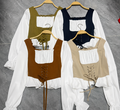 Renaissance Lace-Up Corset Milkmaid Top