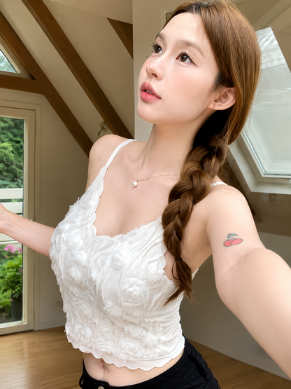3D Textured Rosette Camisole Top