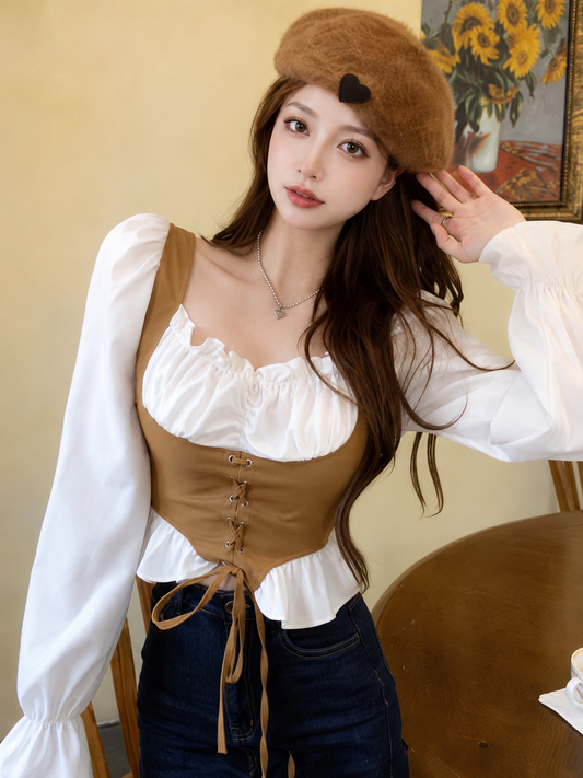 Renaissance Lace-Up Corset Milkmaid Top