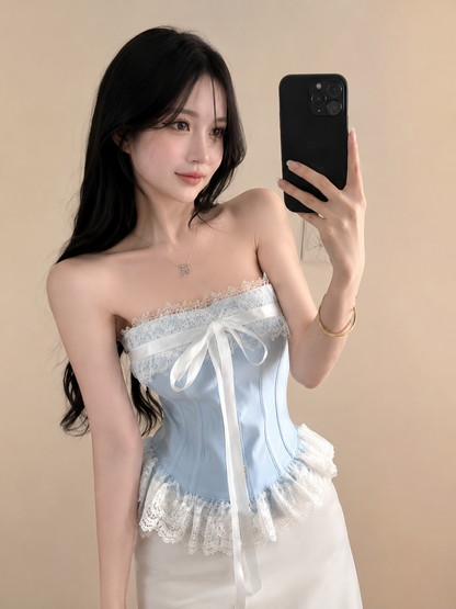 Butterfly Accent Lace Corset Top