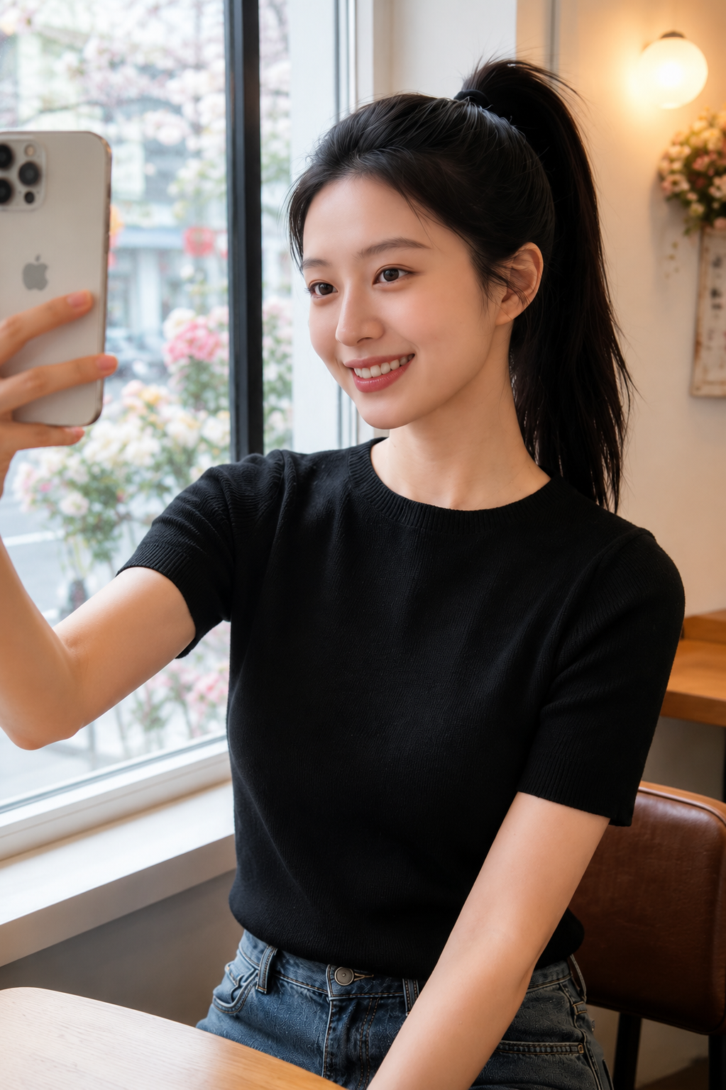 Short-Sleeve Rib-Knit Crewneck Sweater Tee