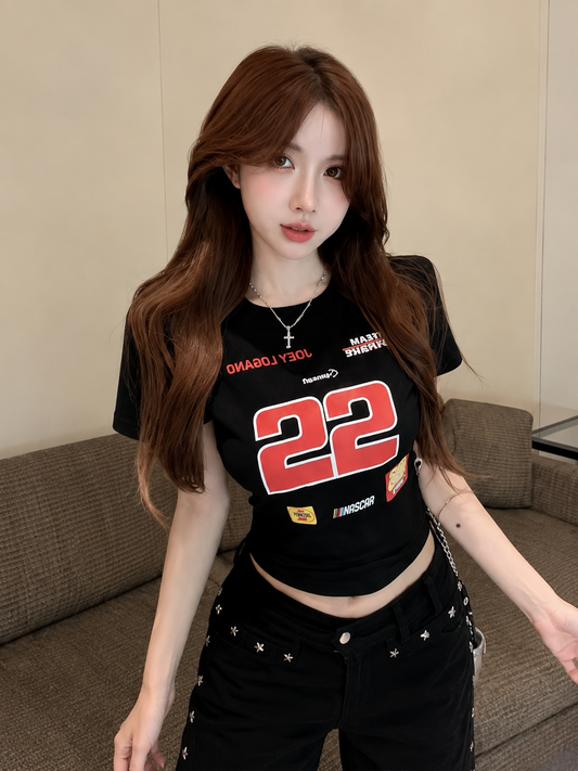 NASCAR Racing Graphic Padded Shoulder Baby Tee
