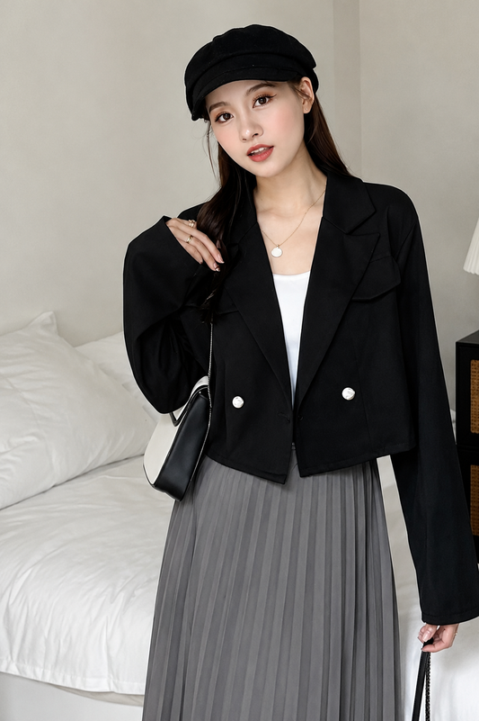 Cropped Utility Blazer Jacket
