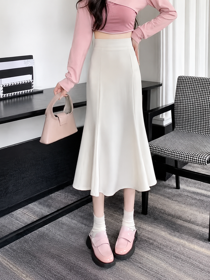 High-Waist Panel Mermaid Skirt