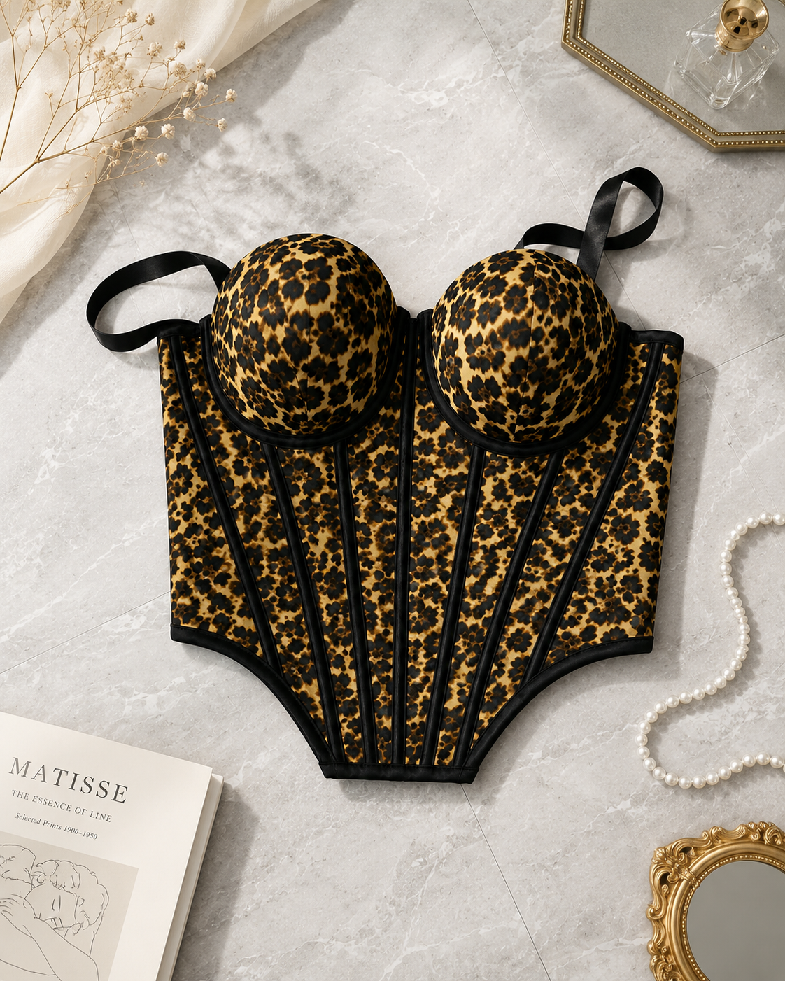Wild Instincts Rhine-Stone Dip-Hem Padded Corset