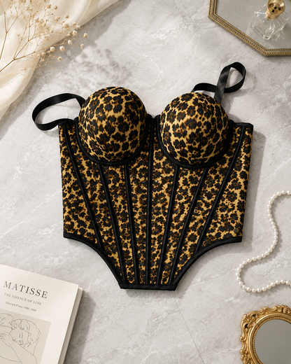 Wild Instincts Rhine-Stone Dip-Hem Padded Corset